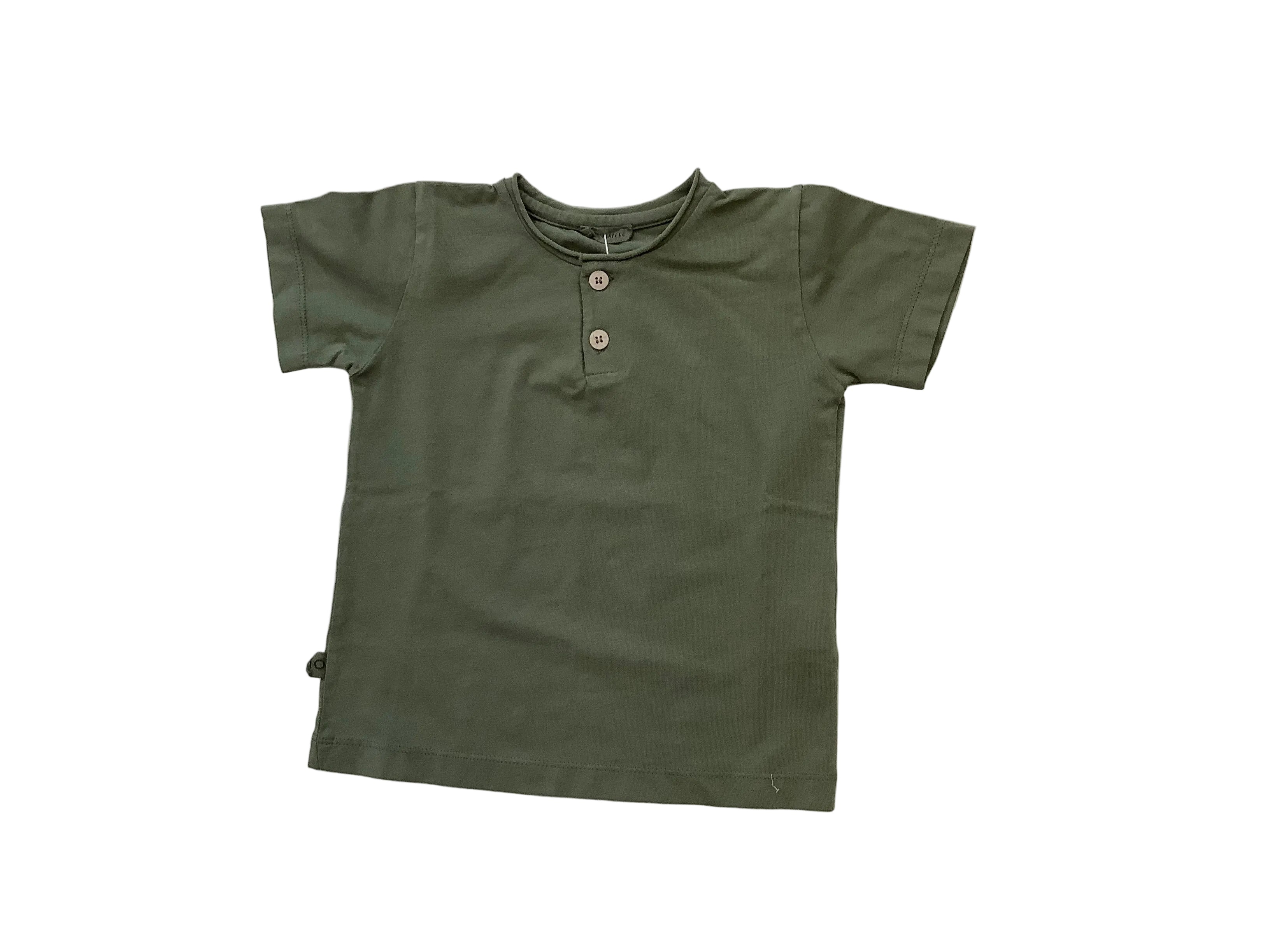 T- shirt serafino bambino con bottoni in legno - Mapero’firenze