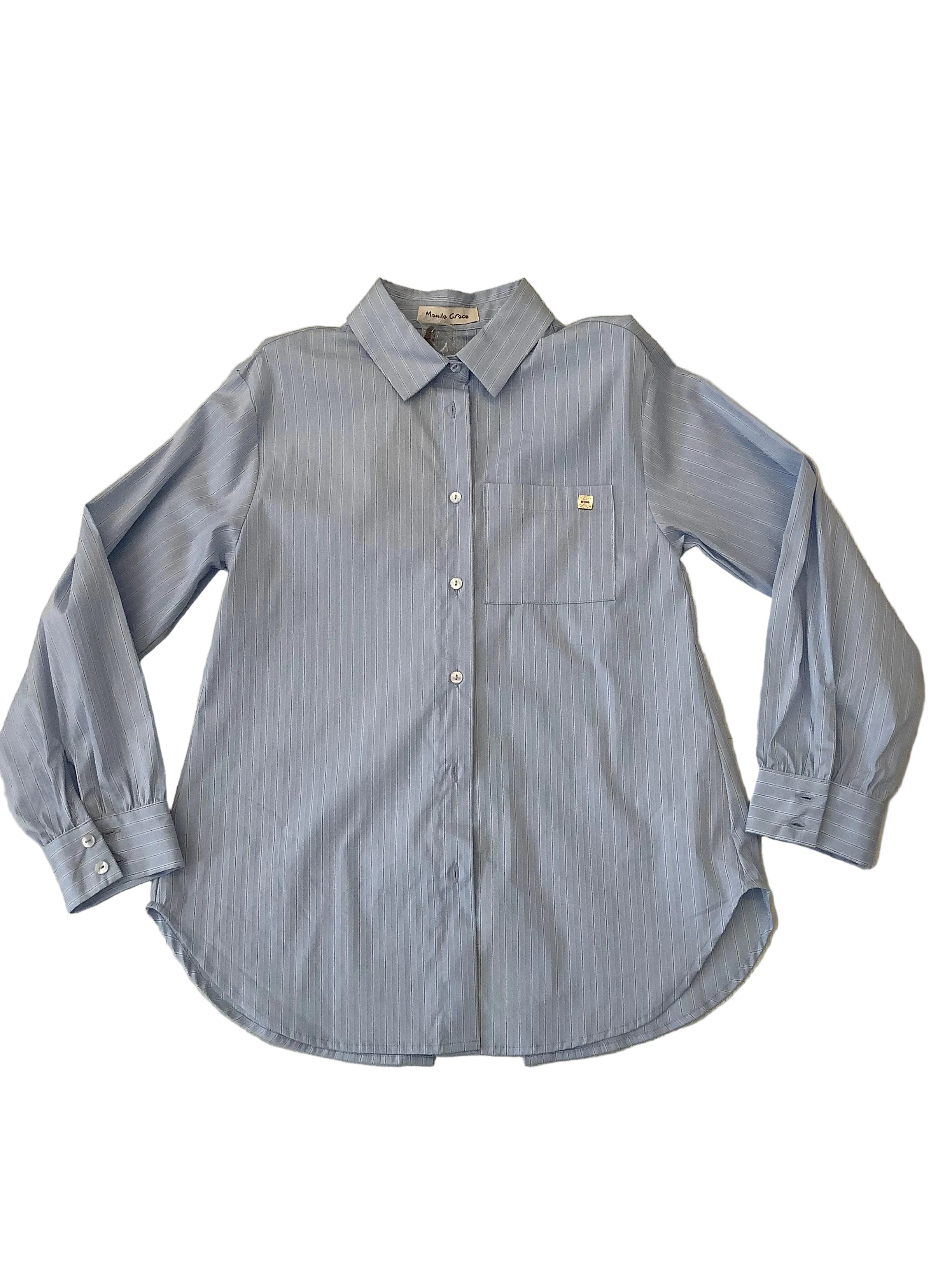 Camicia manica lunga con apertura sul retro
